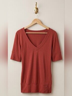 Y2K V-Neck Top with Button Sleeves